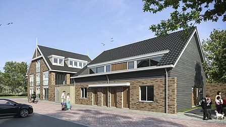 Impressie nieuwbouw rijwoningen Gemeenlandsewijk in Abbenbroek.