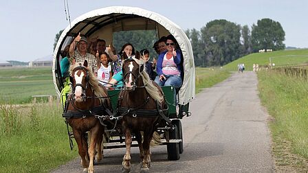 Maaswijk, buitengebied met paard en wagen.
