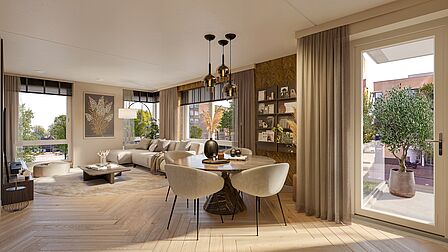 Impressie interieur nieuwbouwproject Centrumpoort in Spijkenisse (huurappartementen).
