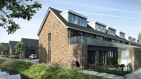 Impressie nieuwbouw woningen Gemeenlandsewijk in Abbenbroek.