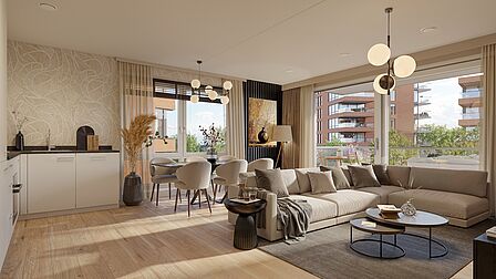 Impressie interieur nieuwbouwproject Centrumpoort in Spijkenisse (huurappartementen).