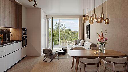 Nieuwbouwproject De Loper: stadswoningen en appartementen bij het Centrumpark in Spijkenisse. Impressie interieur.