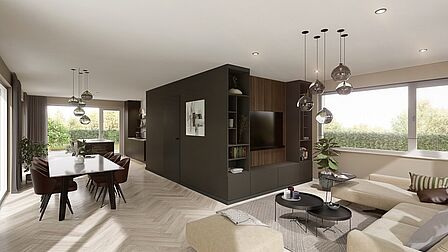 Impressie interieur nieuwbouwwoning in Gemeenlandsewijk in Abbenbroek.