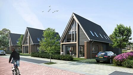 Impressie nieuwbouw vrijstaande woningen met dorpse uitstraling in Gemeenlandsewijk in Abbenbroek.