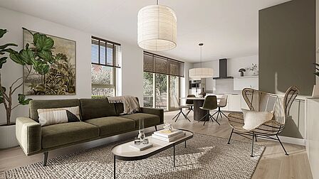 Impressie interieur appartementen nieuwbouwproject Vredehof in Spijkenisse.