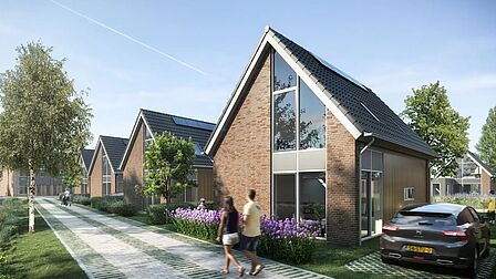 Impressie nieuwbouw vrijstaande woningen met dorpse uitstraling in Gemeenlandsewijk in Abbenbroek.