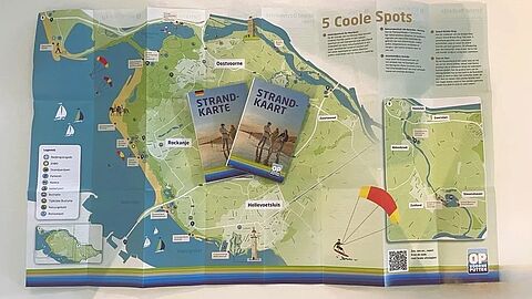 Strandkaart met de stranden op Voorne-Putten.