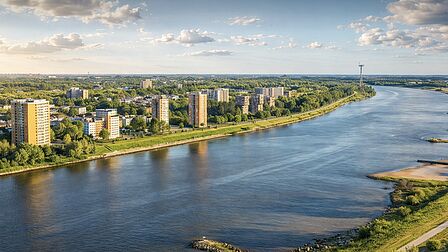Uitzicht over de Oude Maas vanuit gebouw Stockholm.