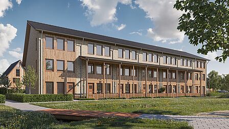 Vierlaagse videwoningen met veranda in nieuwbouwproject Krekenbos in Zuidland, fase 8.