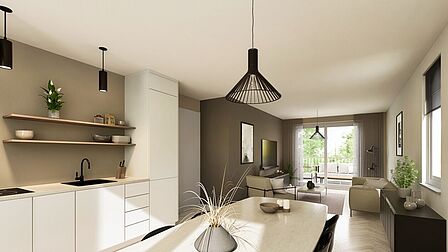 Impressie interieur van een woning in nieuwbouwproject Gemeenlandsewijk Abbenbroek.