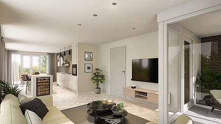 Impressie interieur nieuwbouwwoning in Gemeenlandsewijk in Abbenbroek.