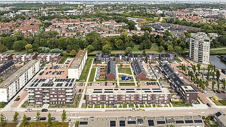 Luchtfoto nieuwbouwproject Stella Nova in Spijkenisse.