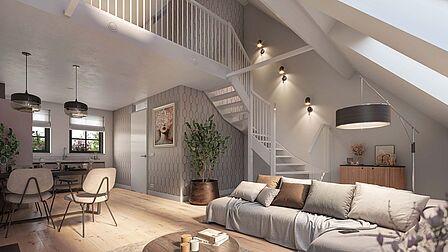 Interieur appartement Dorpshoeve, met vide.